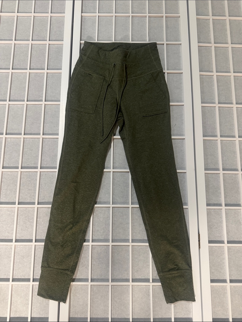 Olive Green Drawstring Leggings